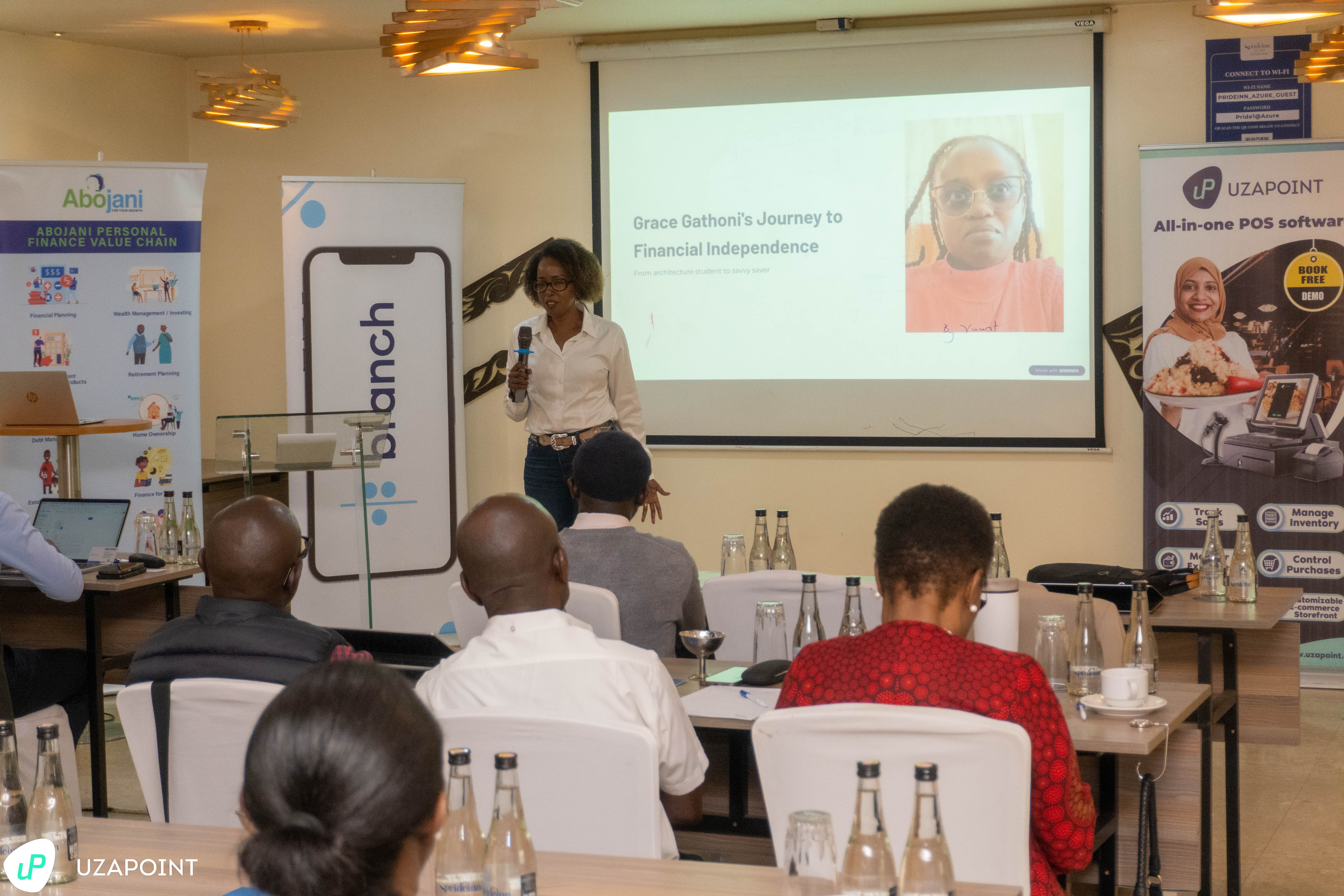 Shop owners taking part in an Uzapoint financial education workshop