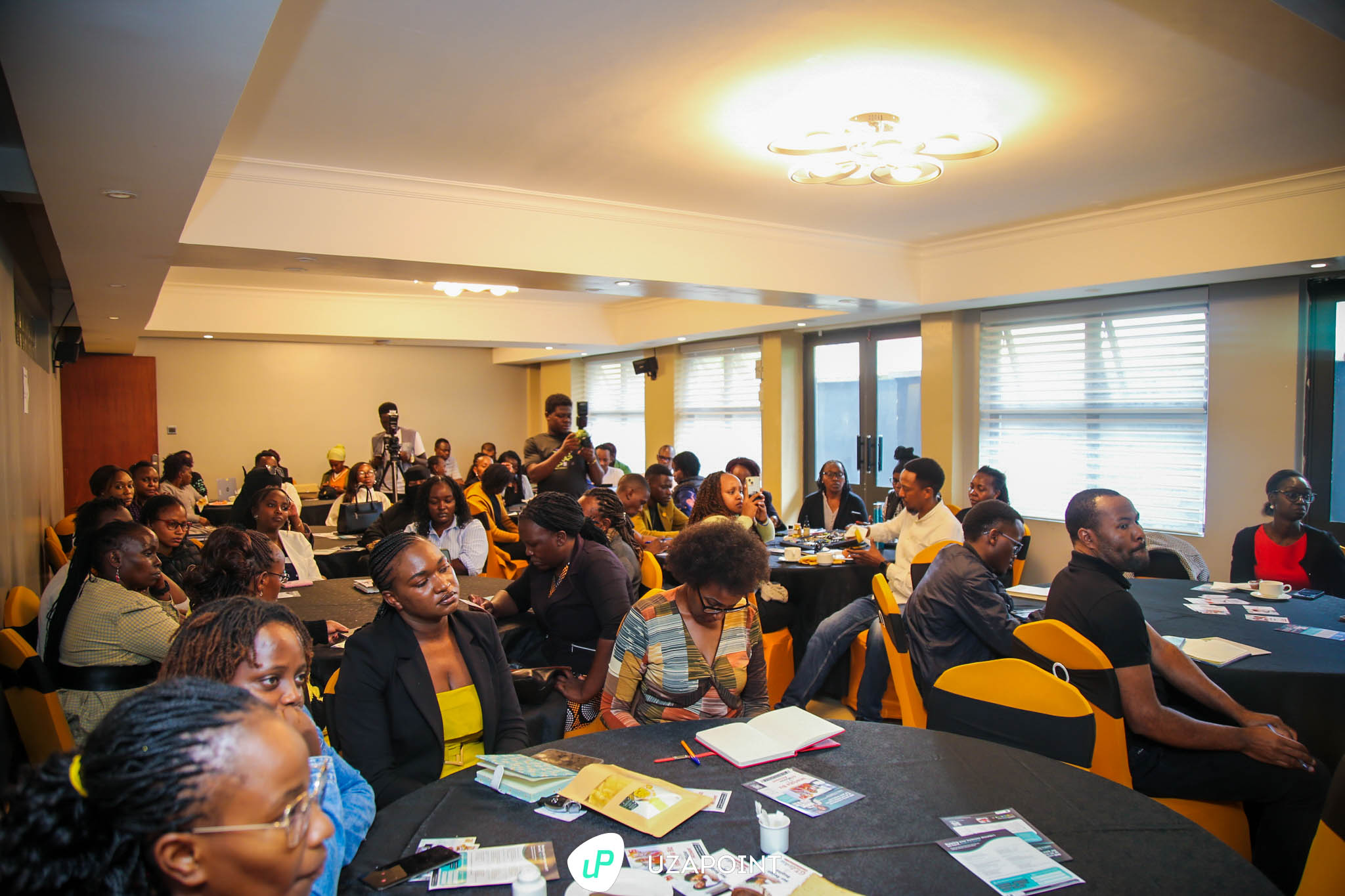 Young people participating in a separate Uzapoint skills workshop