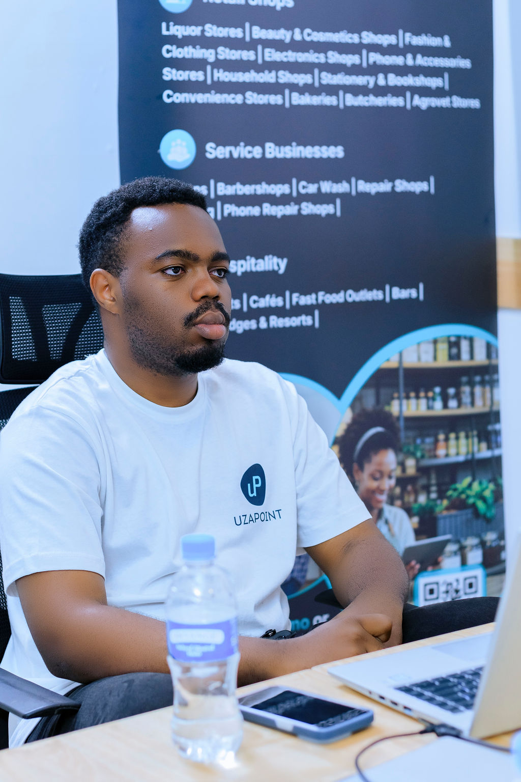 Team member focused during an internal session