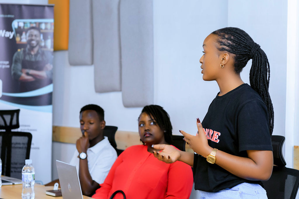 Team discussion at the Uzapoint office