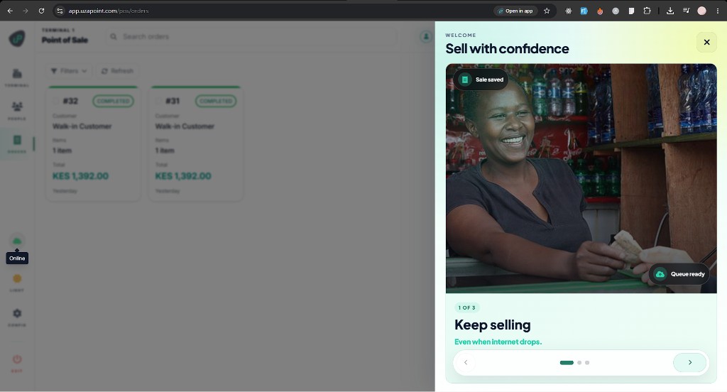 Uzapoint Sales interface