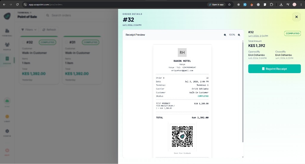 Sales order reporting in Uzapoint